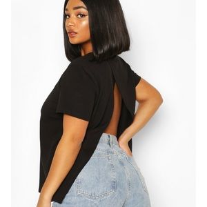 Plus Open Split Back T-Shirt
